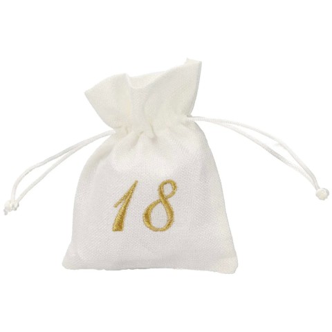 SACCHETTO RICAMATO 18ANNI ORO 2